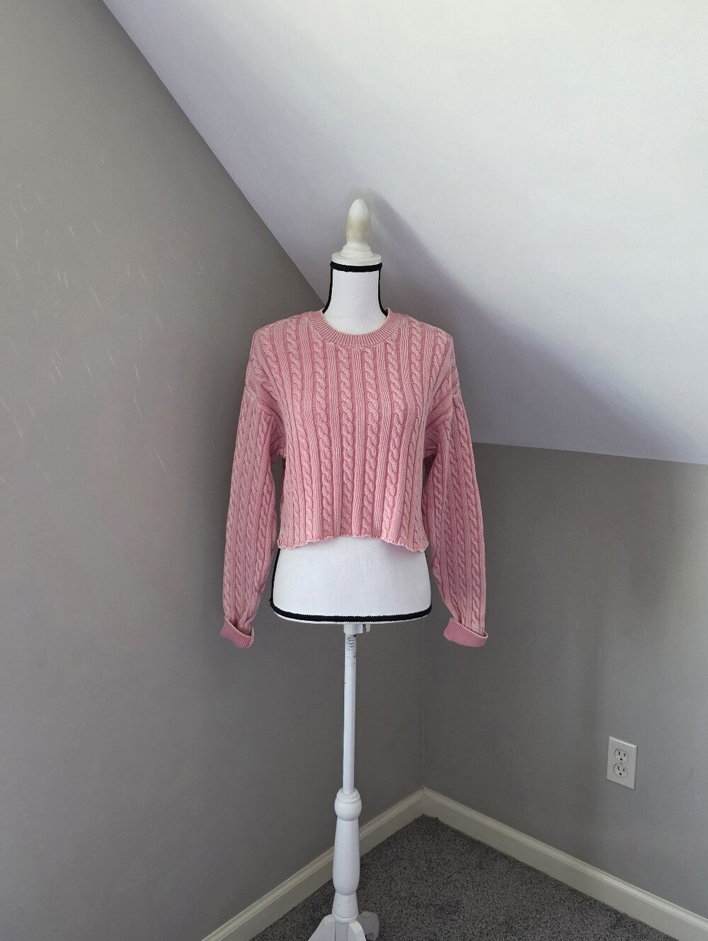 Aerie Cable Knit Cropped Sweater